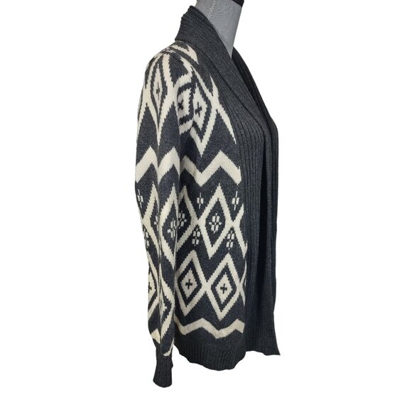 Old Navy Shawl Collar Cardigan Sweater Gray Cream Womens Medium Cozy Cabincore - Picture 2 of 6